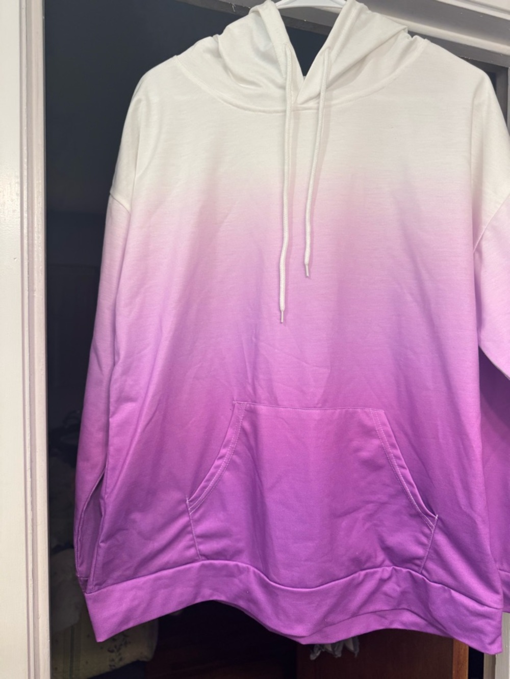 Purple and white ladies Ombre hoodie-size XL